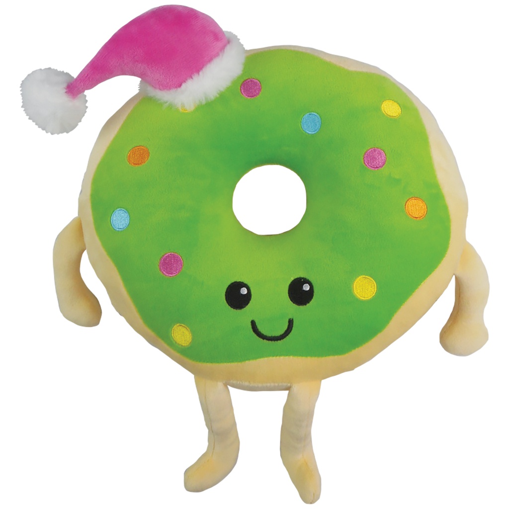 Santa Donut Fleece & Glitter Pillow