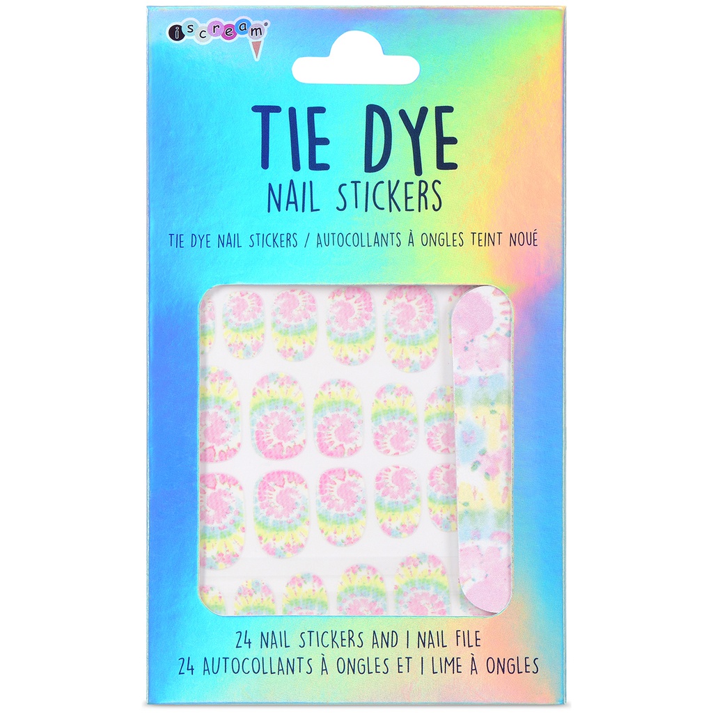 Tie Dye Nail Stickers and Nail File Set