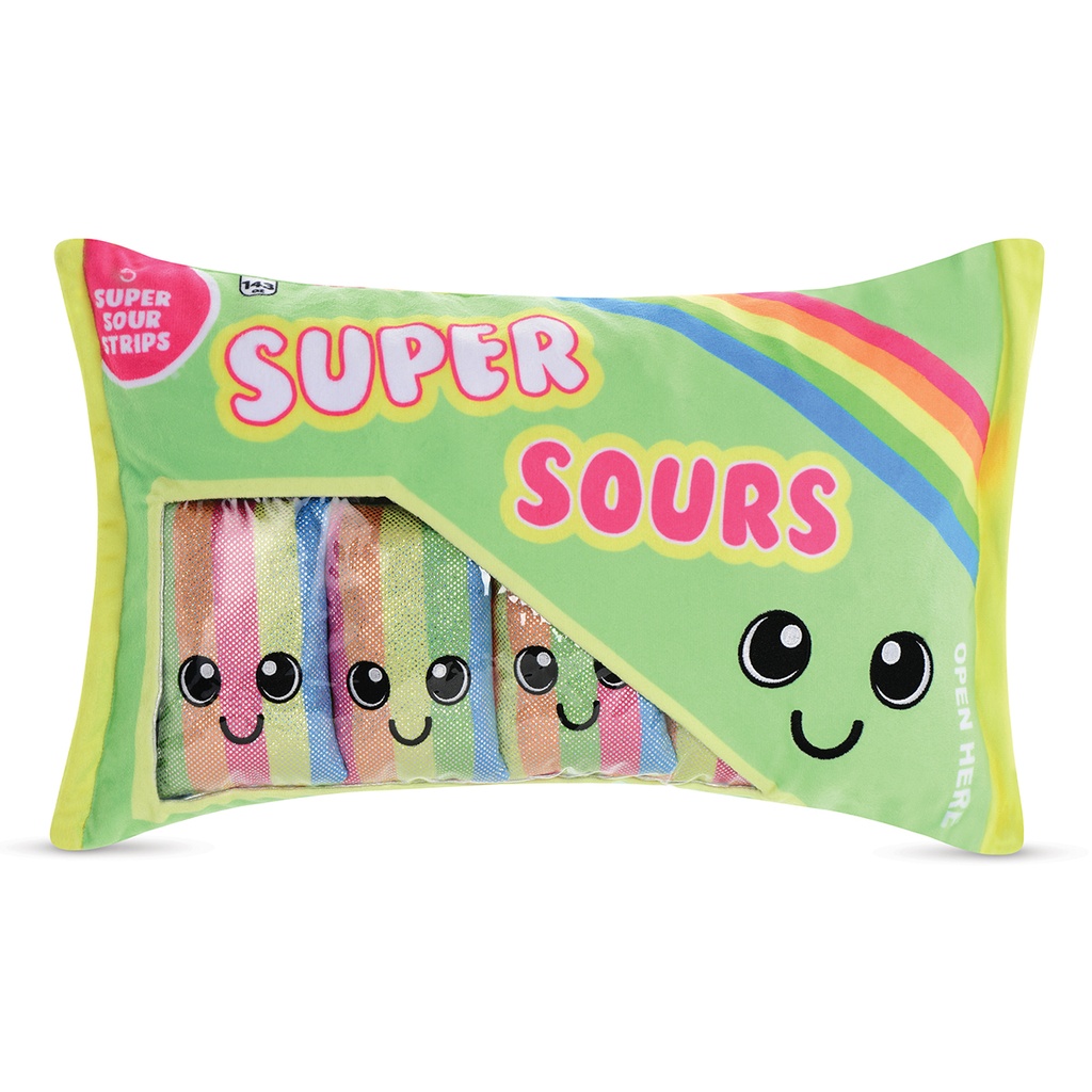 [780-2087] Super Sours Packaging Strawberry Scented Fleece Plush