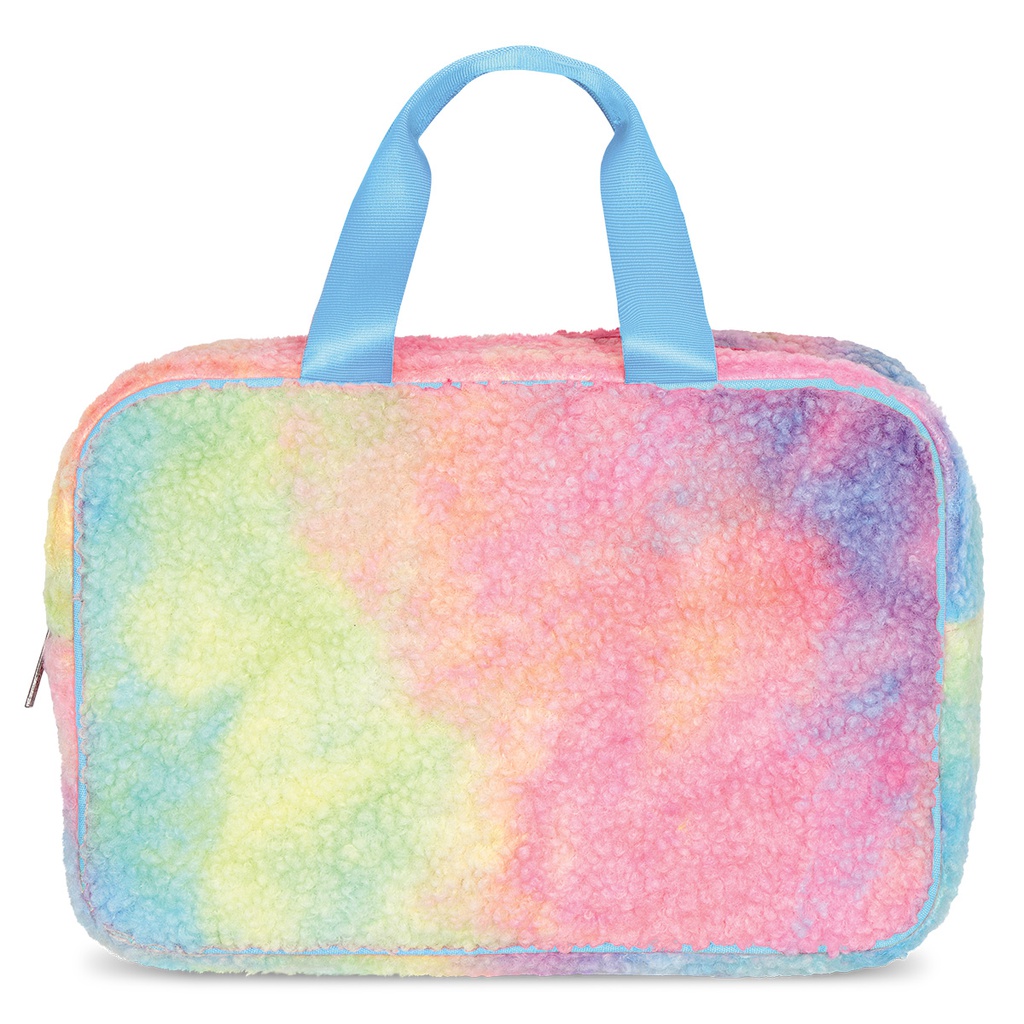 Rainbow Sherpa Large Cosmetic Bag