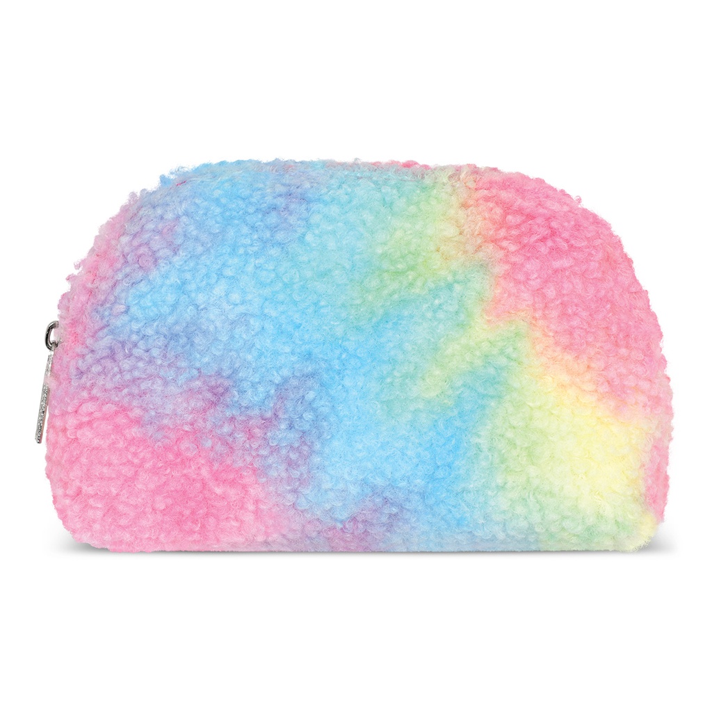 Rainbow Sherpa Oval Cosmetic Bag