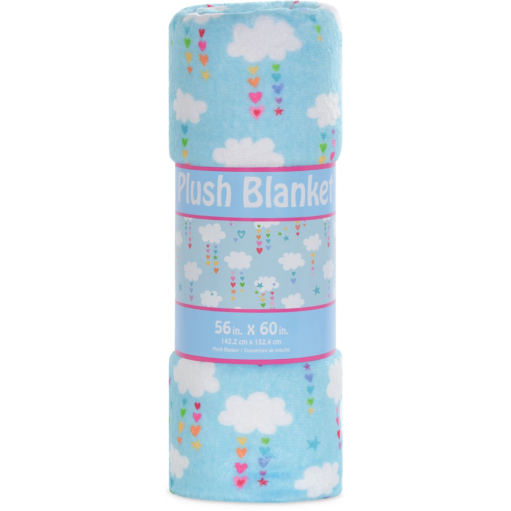 Cheerful Clouds Plush Blanket