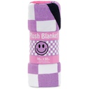 Checkered Smiles Plush Blanket