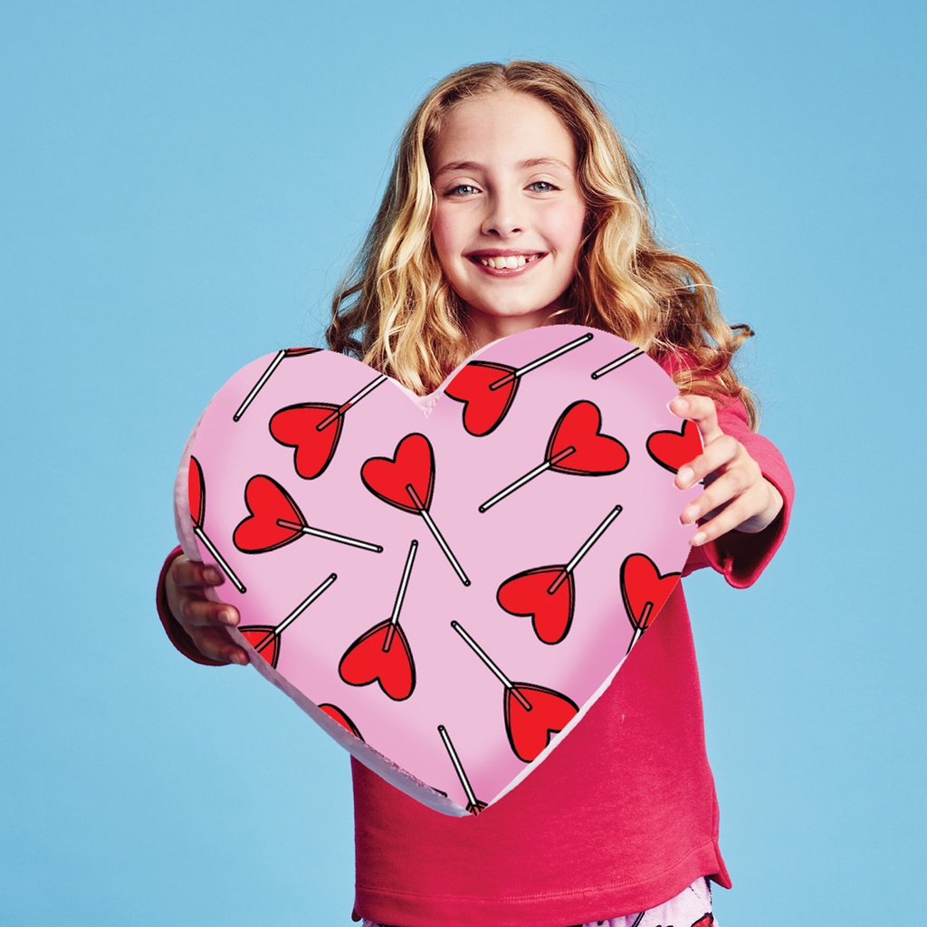 Lollipops Heart Strawberry Scented Microbead Pillow