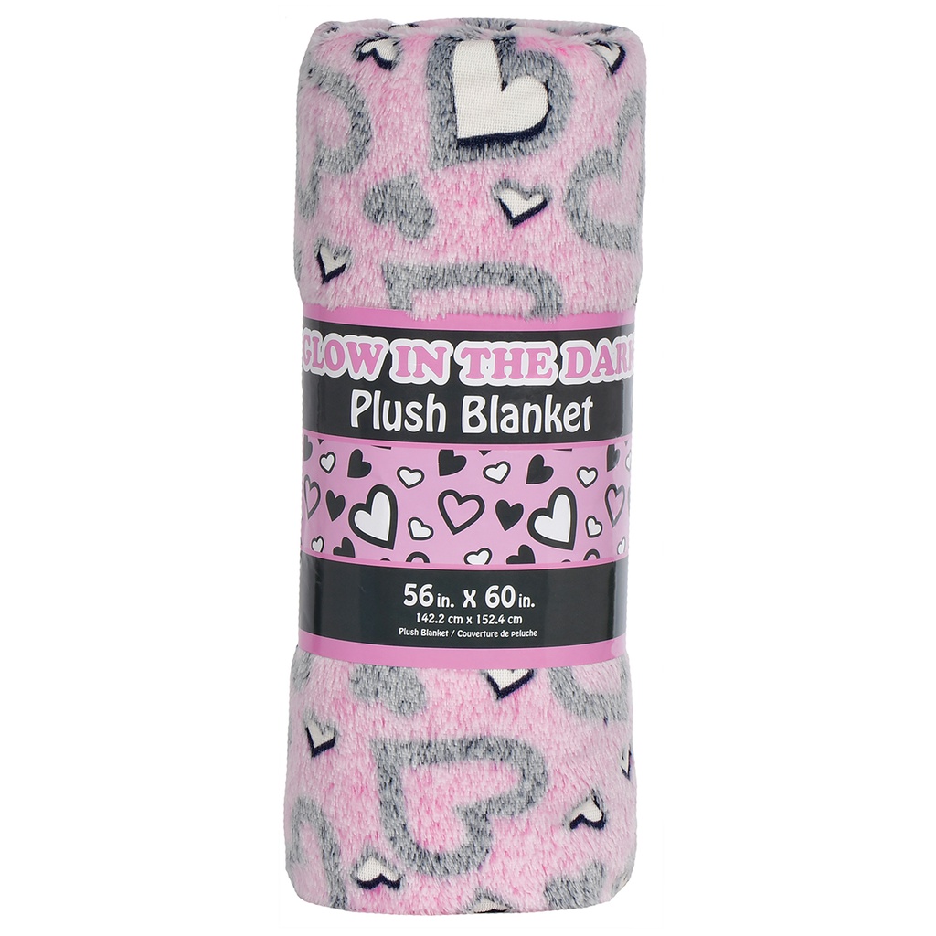 Hearts Glow Plush Blanket