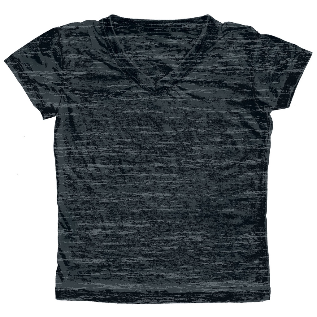 V-Neck Burnout T-Shirt - Black - Small