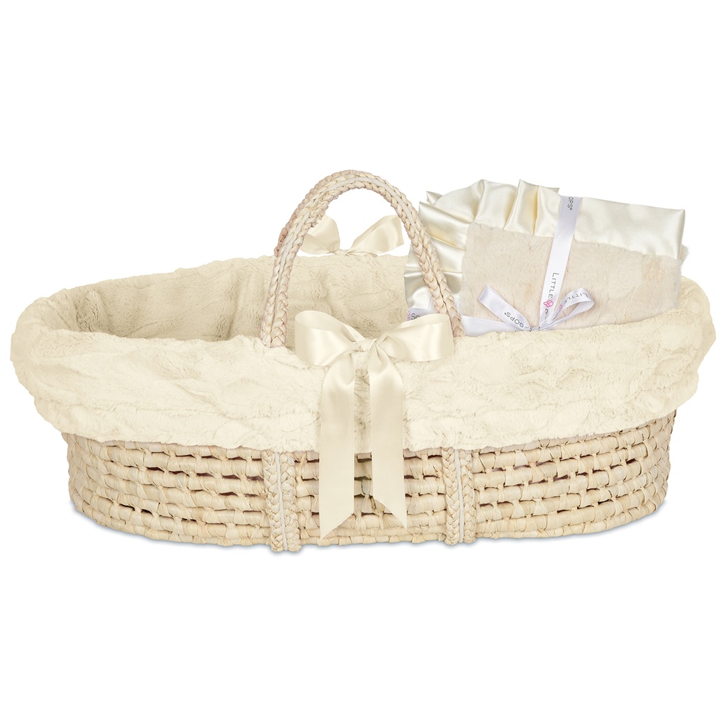 Little Scoops Ivory Receiving Blanket & Basket