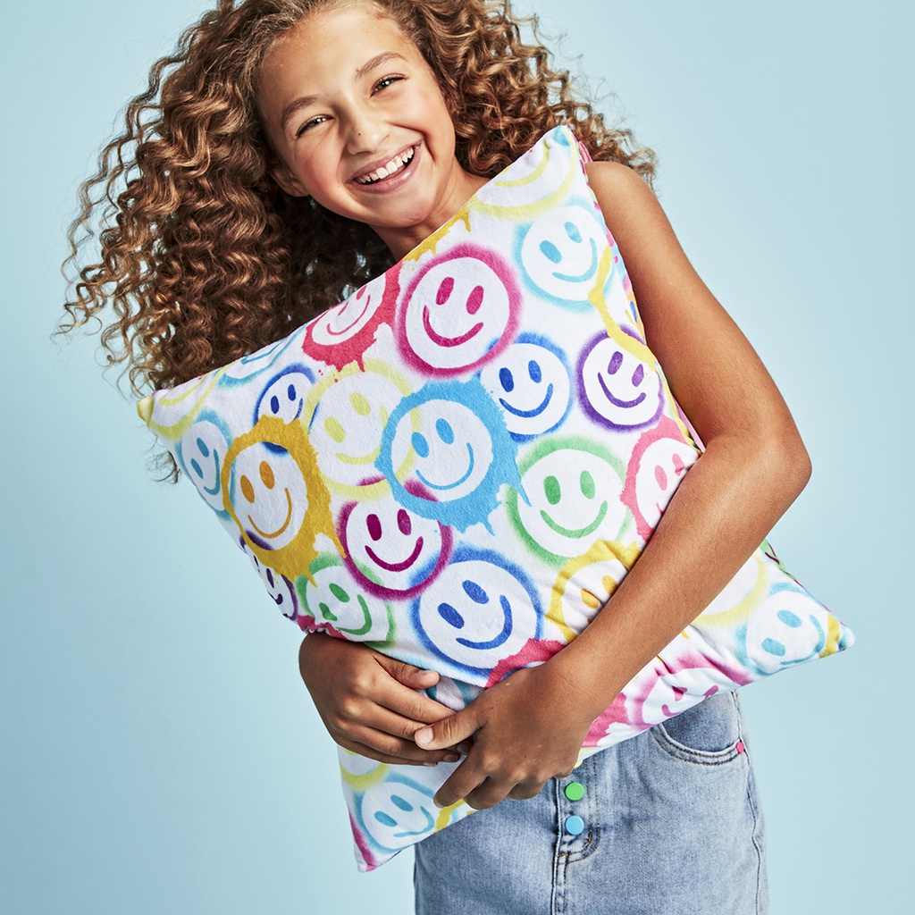 Spray Paint Smiles Fleece Plush