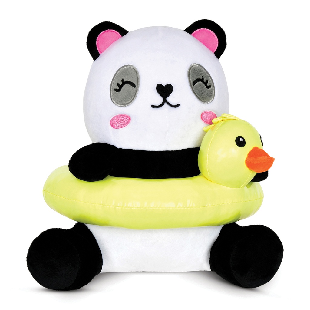 Panda with Pool Float Fleece Pillow