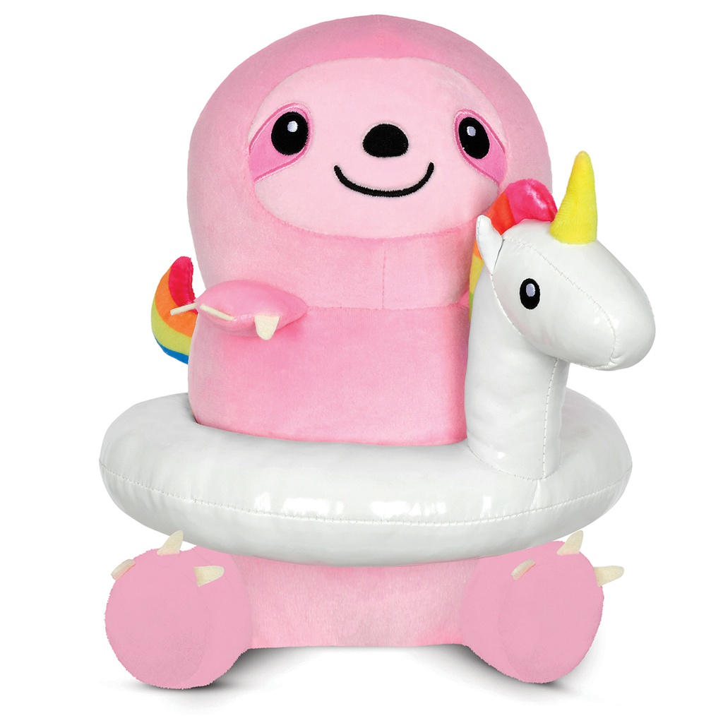 Sloth with Pool Float Fleece Plush