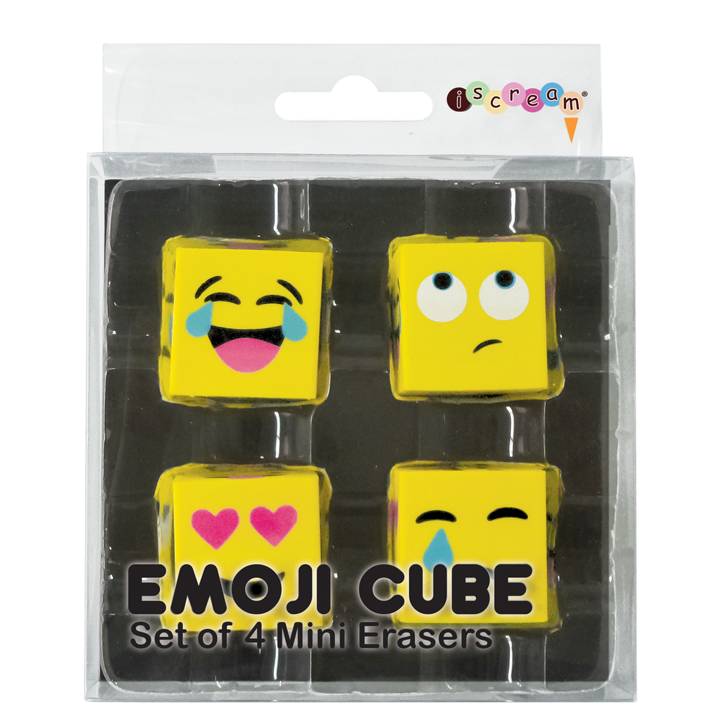 Emoji Cube 3D Mini Eraser Set