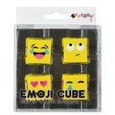 Emoji Cube 3D Mini Eraser Set