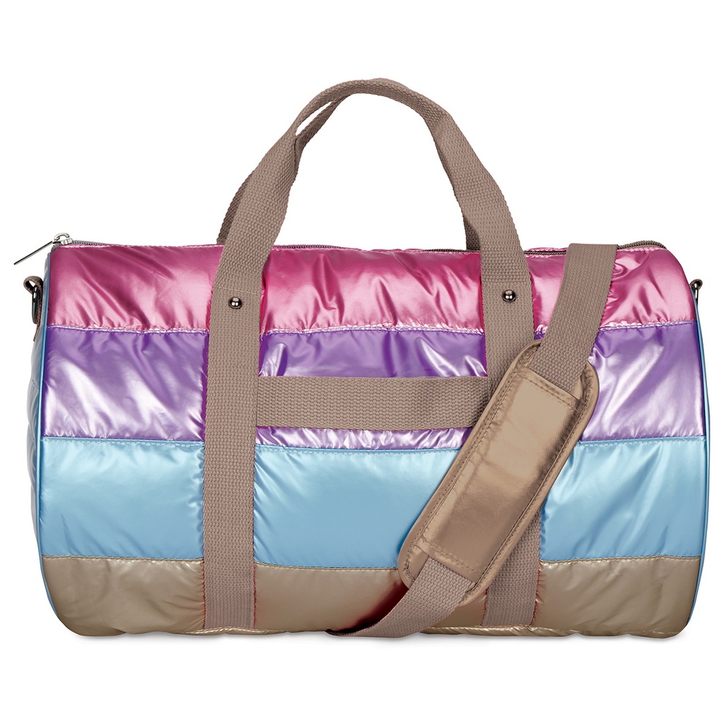 Icy Color Block Puffer Duffel Bag