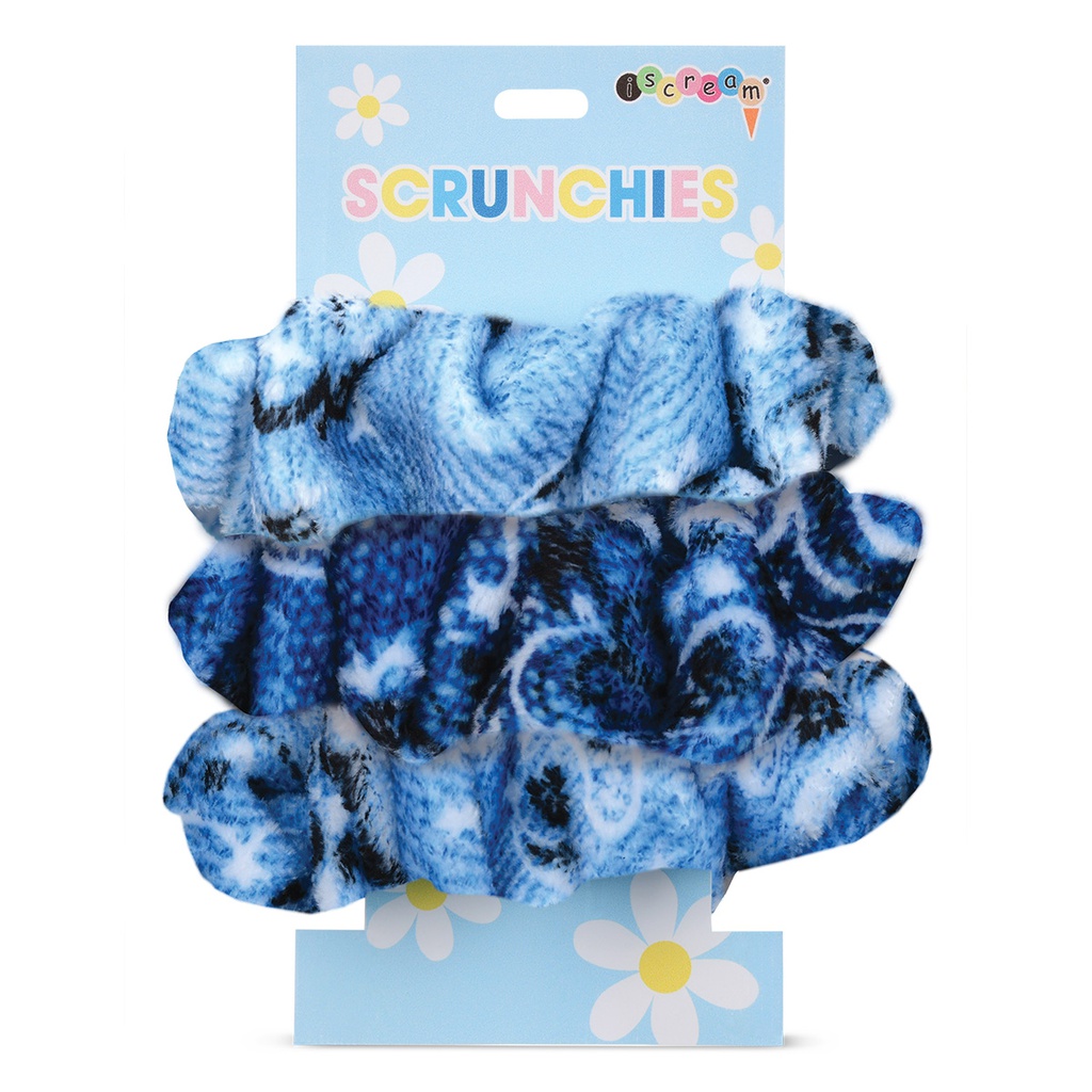 Bandana Denim Scrunchie Set