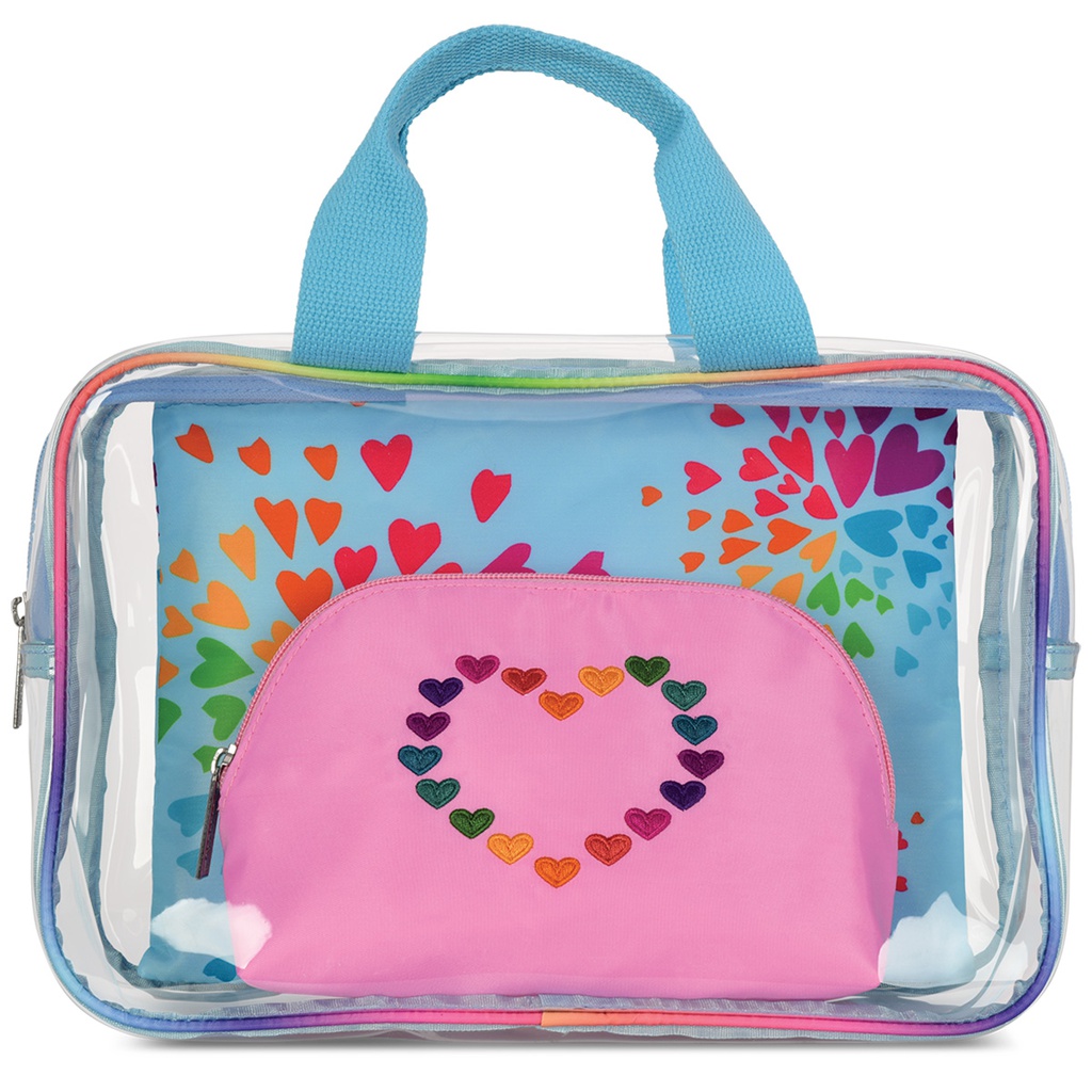 Bursting Hearts Cosmetic Bag Trio