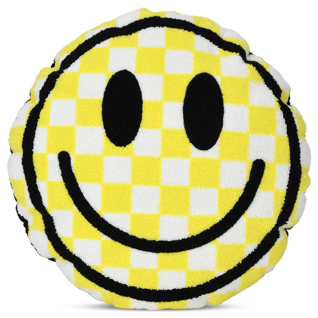 Yellow Checkerboard Smile Chenille Plush
