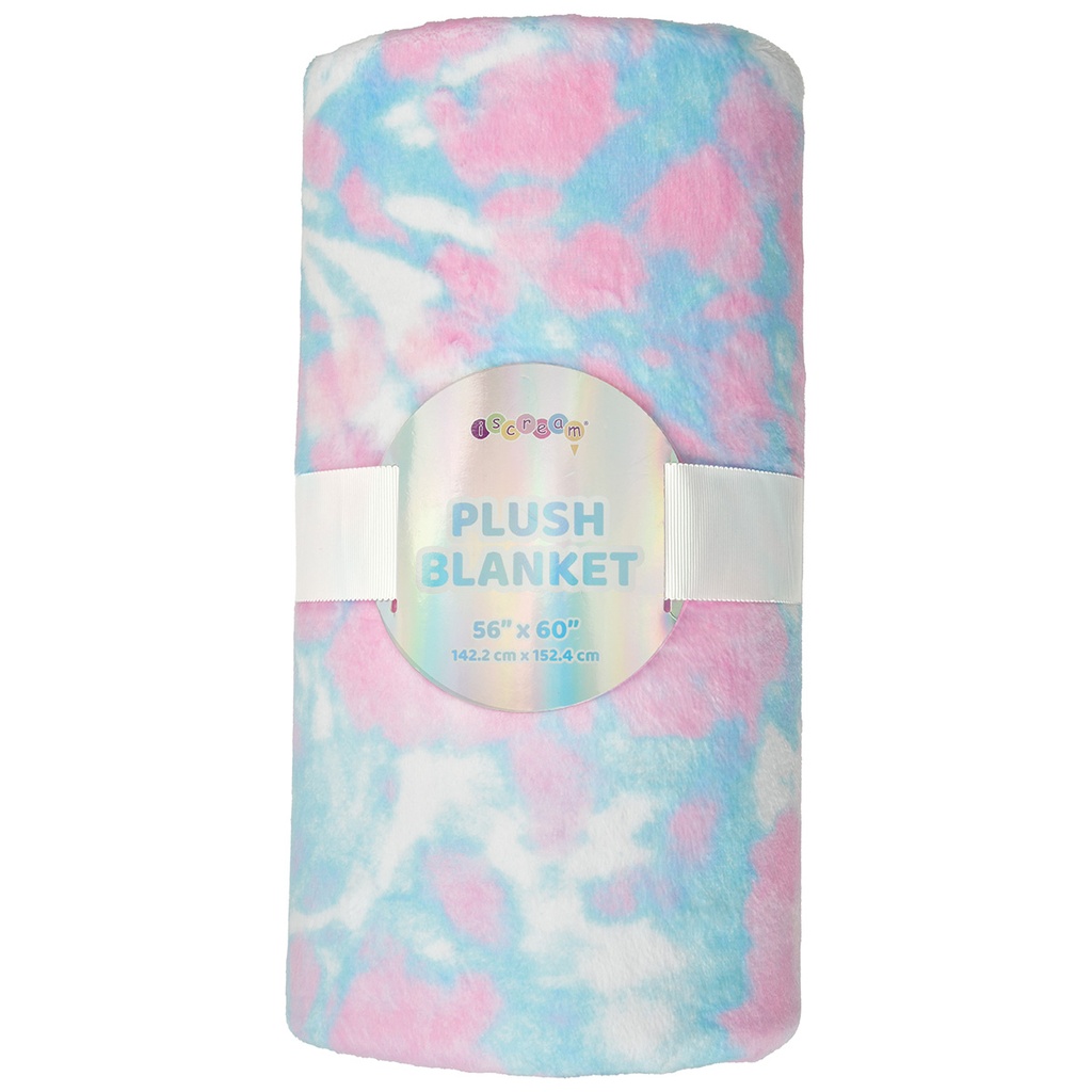 [780-3720] Tie Dye Smile Plush Blanket