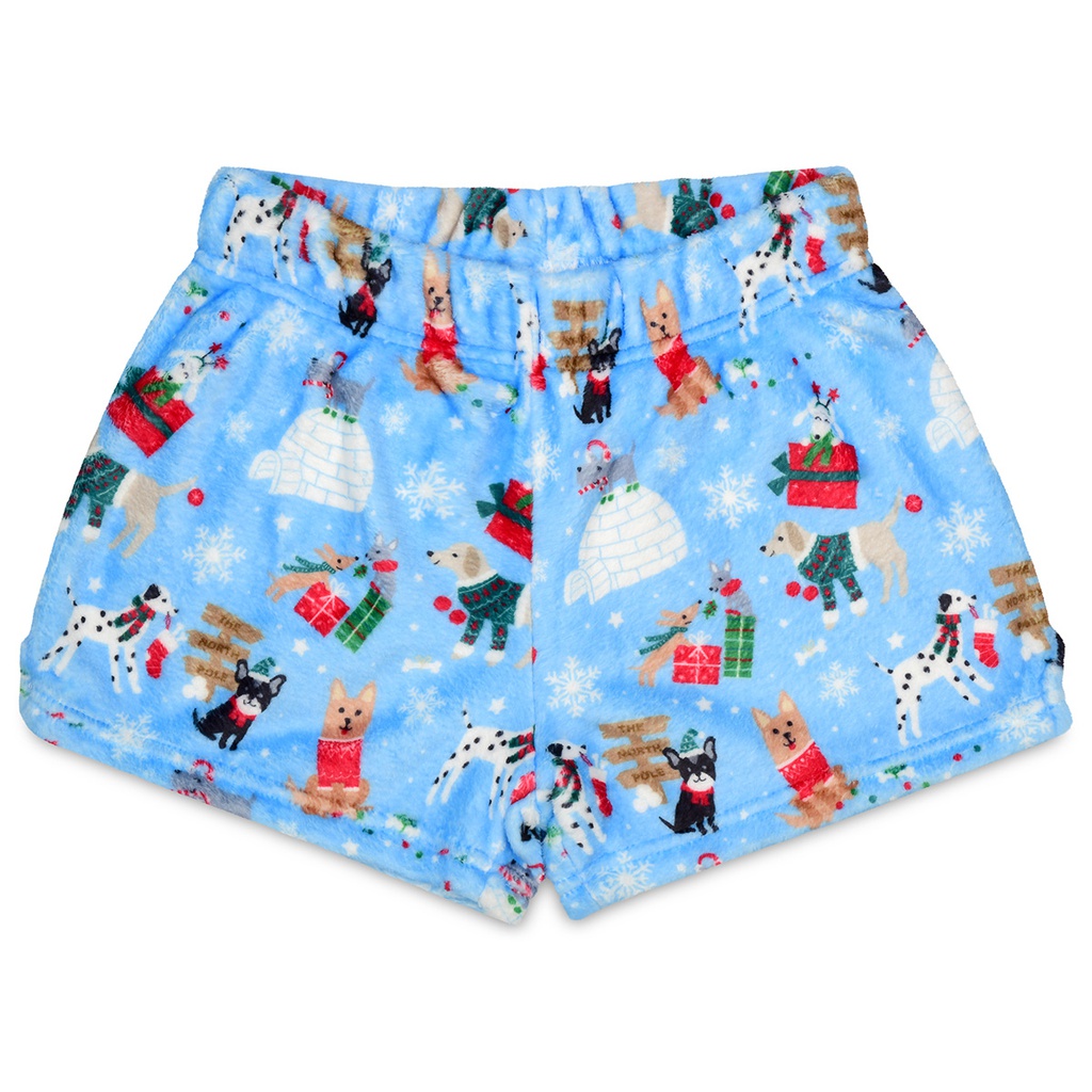 [820-1925XS] Holiday Hounds Plush Shorts (X-Small (4-6))