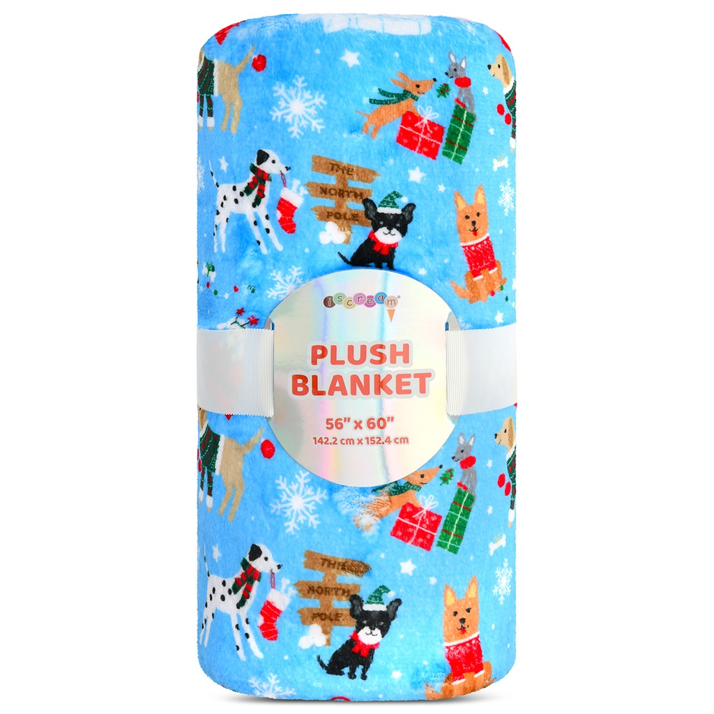 Holiday Hounds Plush Blanket