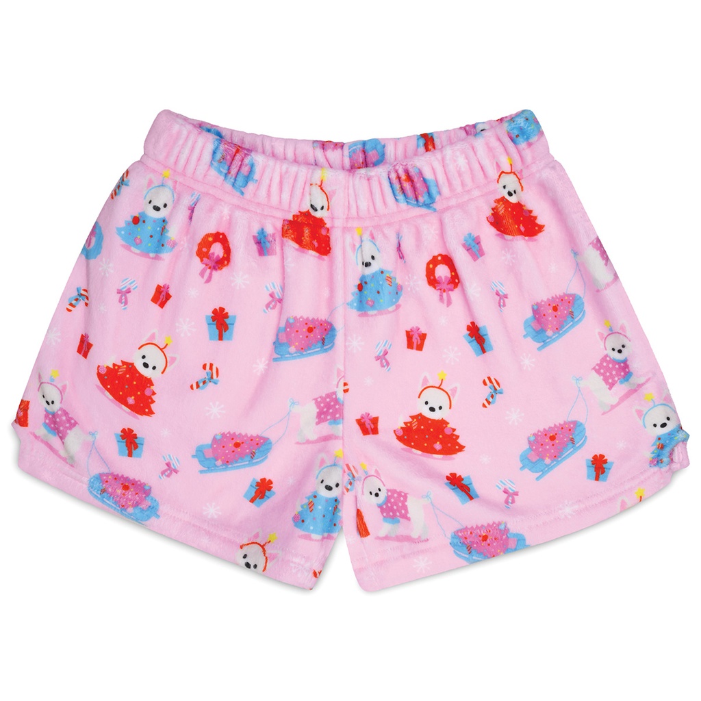 [820-1936XS] Merry Woof-Mas Plush Shorts (X-Small (4-6))