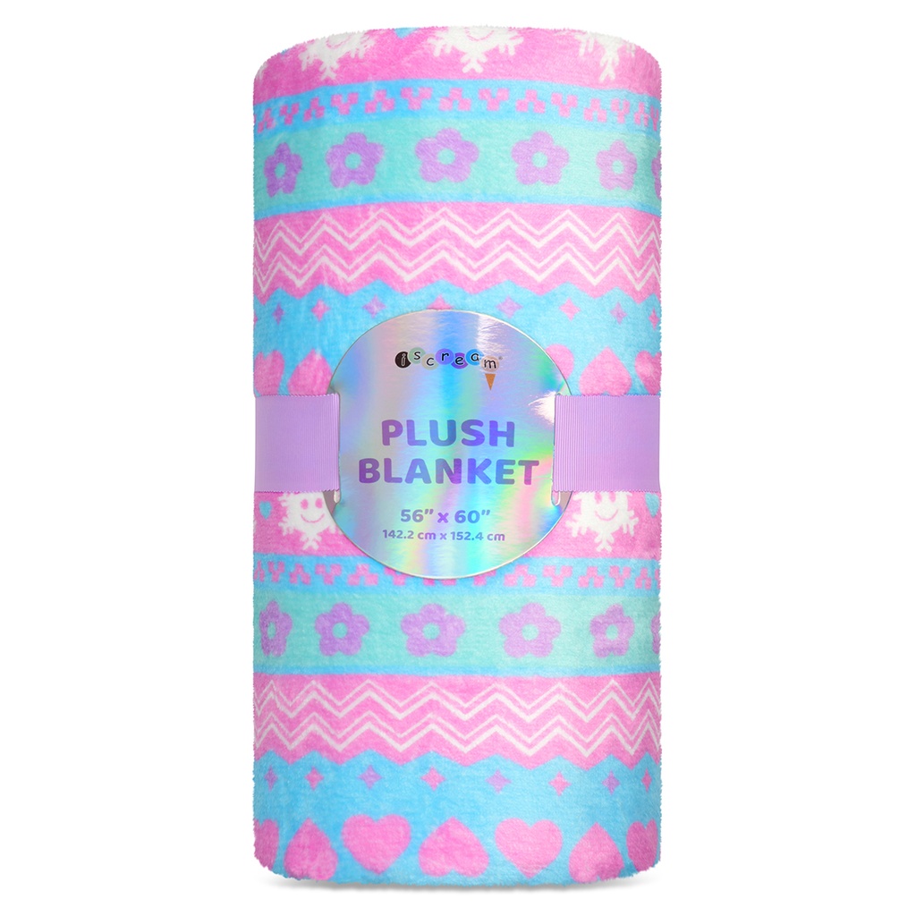 Fair Isle Smiles Plush Blanket