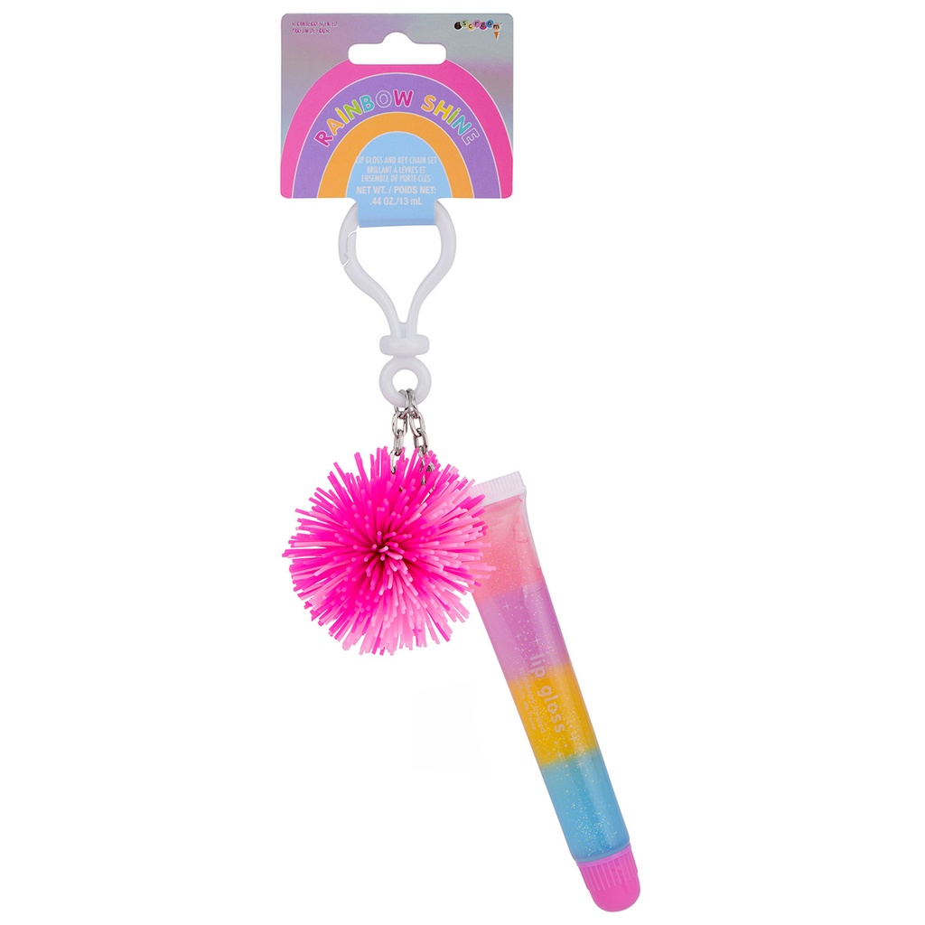 [815-246] Rainbow Shine Lip Gloss and Key Chain Set