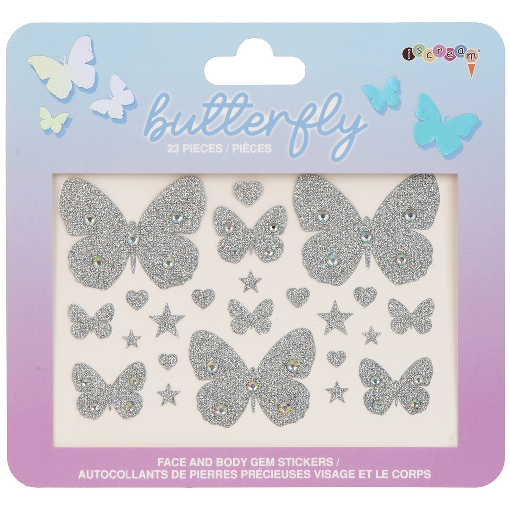 [815-251] Butterfly Gem Face And Body Stickers