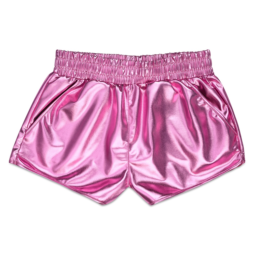 [820-1988AXS-S] Pink Metallic Shorts (Adult X-Small/Small (0-6))