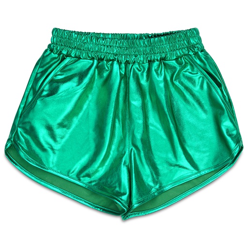 [820-1993AXS-S] Green Metallic Shorts (Adult X-Small/Small (0-6))