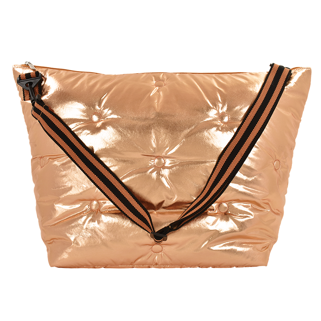 Copper Tufted  Metallic Weekender Bag