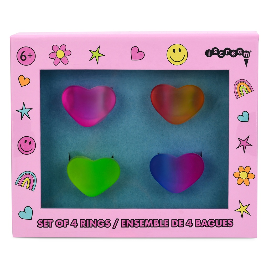 [770-371] Ombre Heart Rings Set of 4