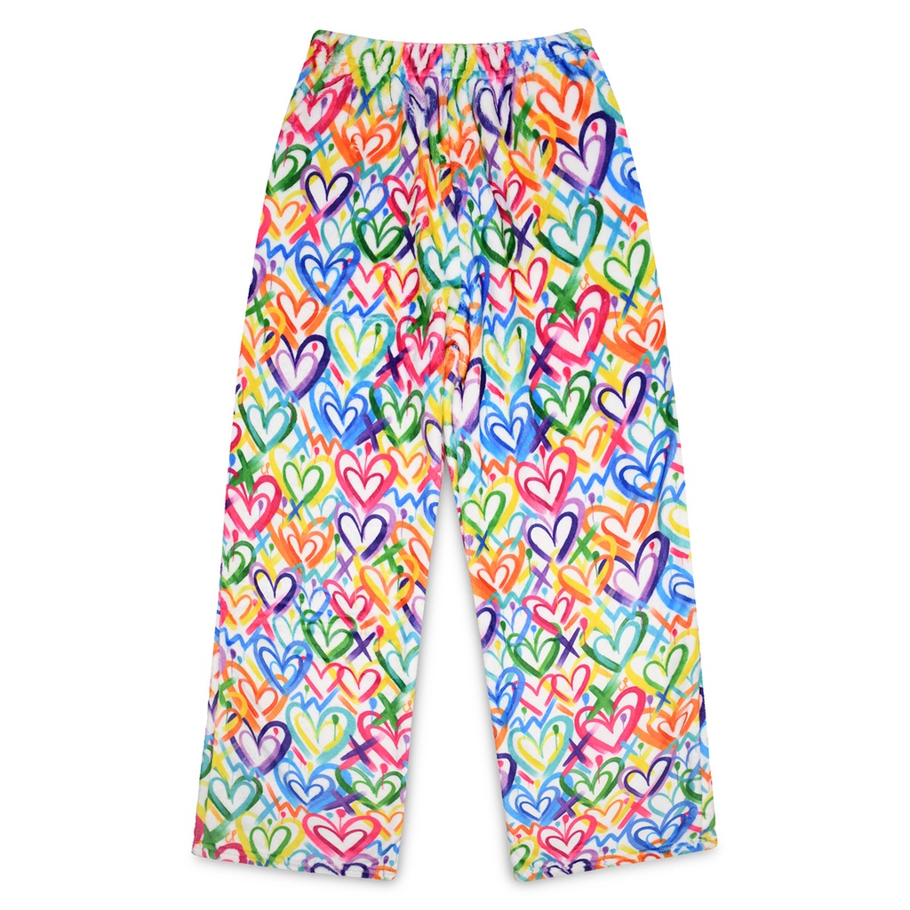 [820-2015L] Corey Paige Hearts Plush Pants (Youth Large (14))