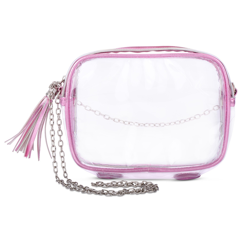 [810-1979] Pink Metallic Clear Crossbody