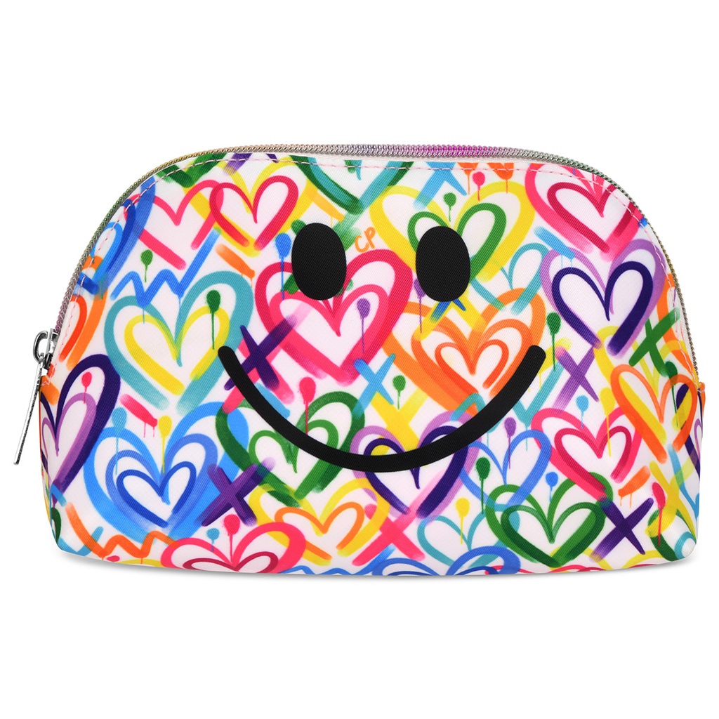 [810-2037] Corey Paige Hearts Oval Cosmetic Bag