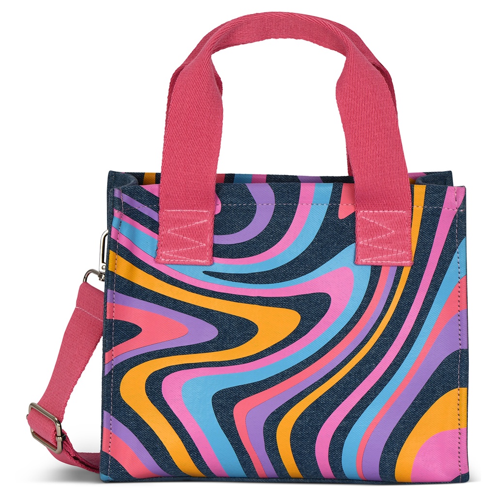Color Swirl Denim Crossbody Bag