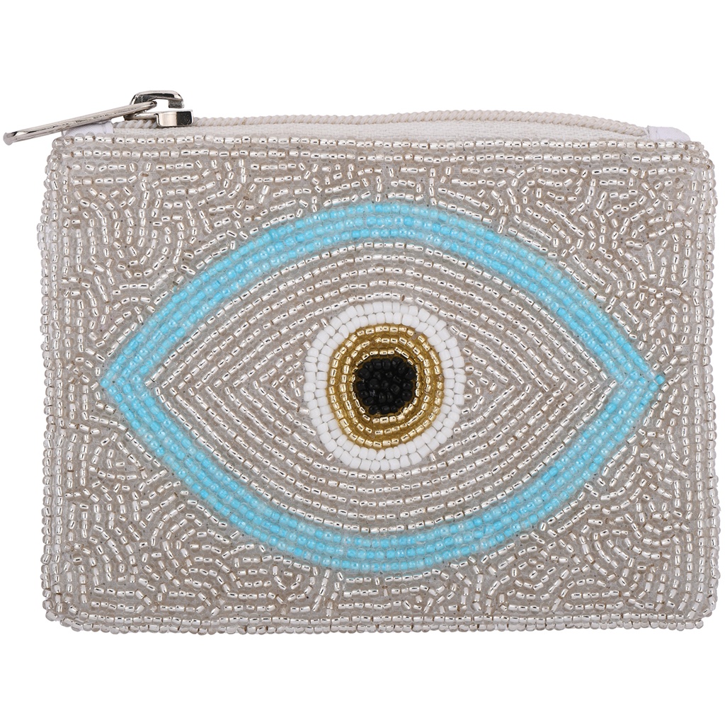 [810-2055] Eye Beaded Purse Wallet