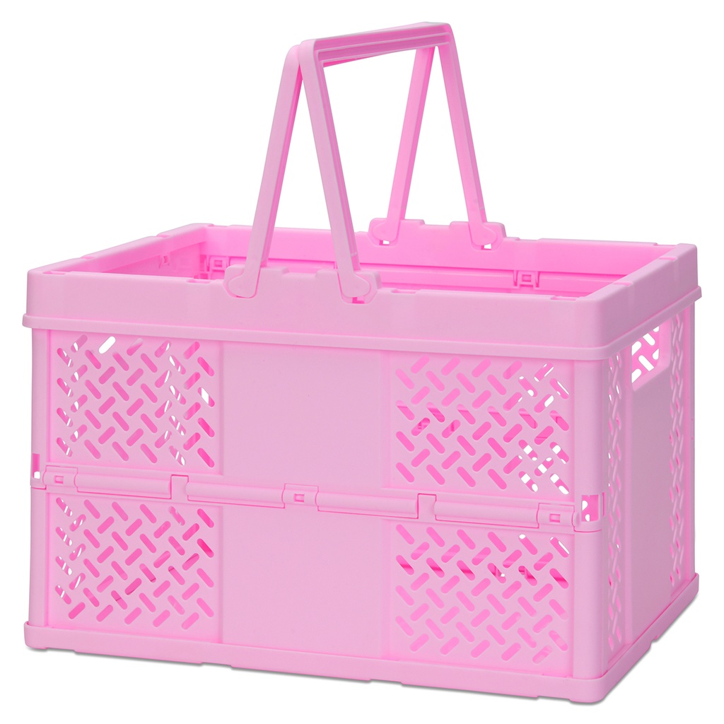 [775-105] Large Pink Foldable Storage Crate