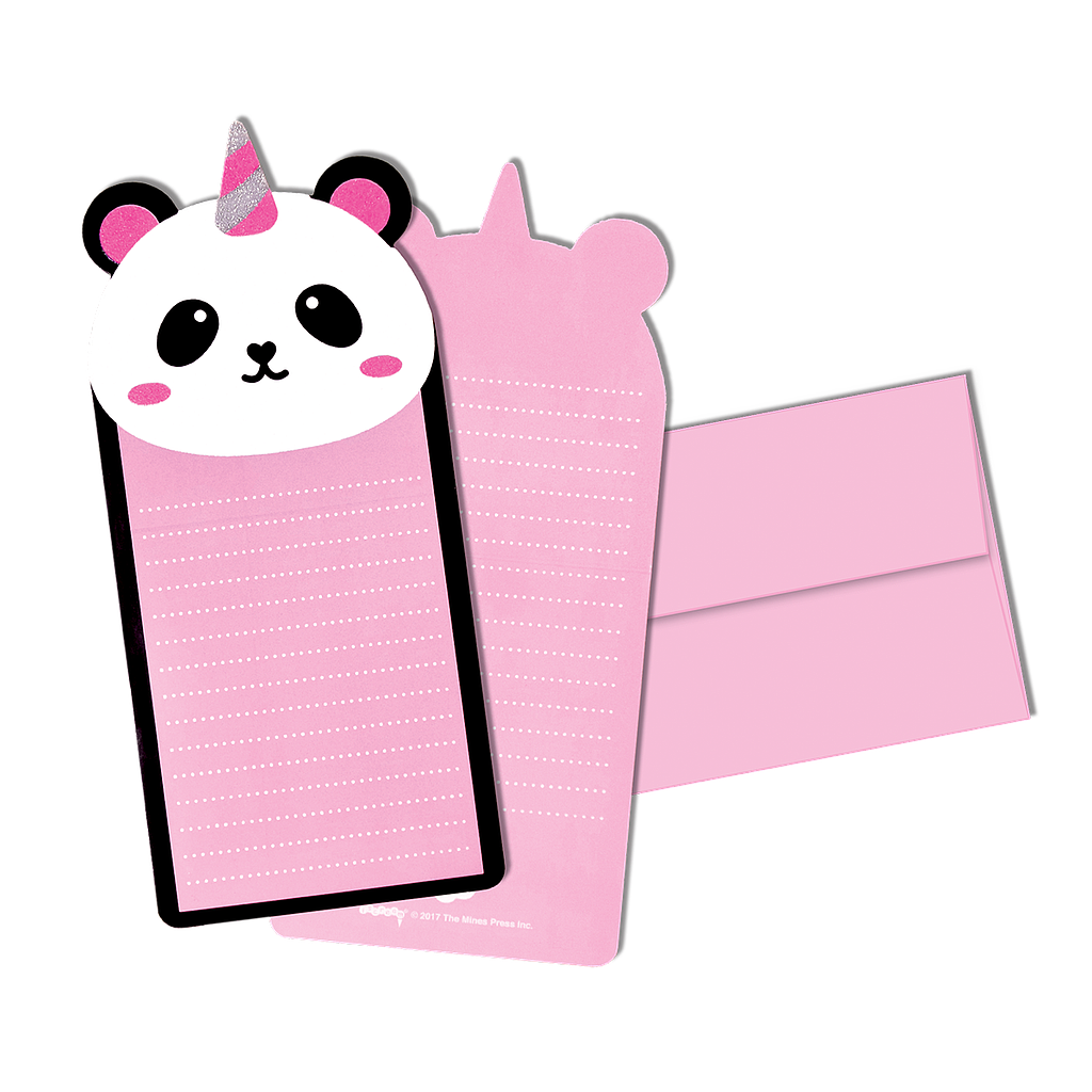 Pandacorn Glitter Notecards
