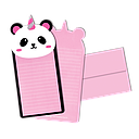 Pandacorn Glitter Notecards