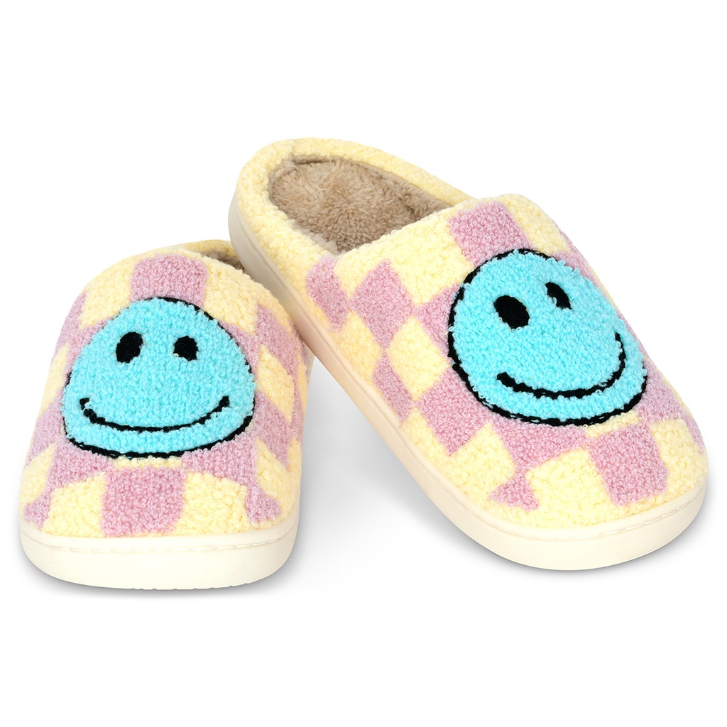 [735-090S] Happy Check Slippers (Small (1-3))