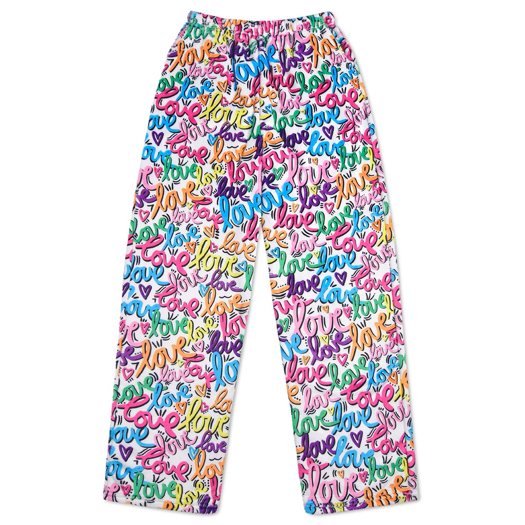 [820-3095AS] Corey Paige Love Letters Plush Pants (Adult Small (4-6))