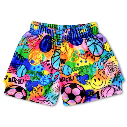 [820-3144AS] Corey Paige Fun Sports Plush Shorts (Adult Small (4-6))