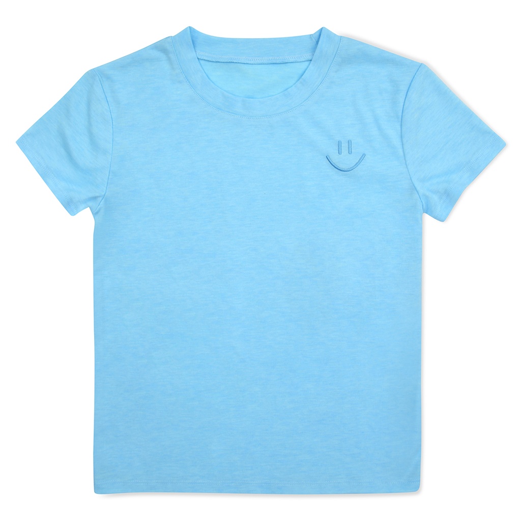 [820-3136S] Smile Embroidered T-shirt (Youth Small (6-8))