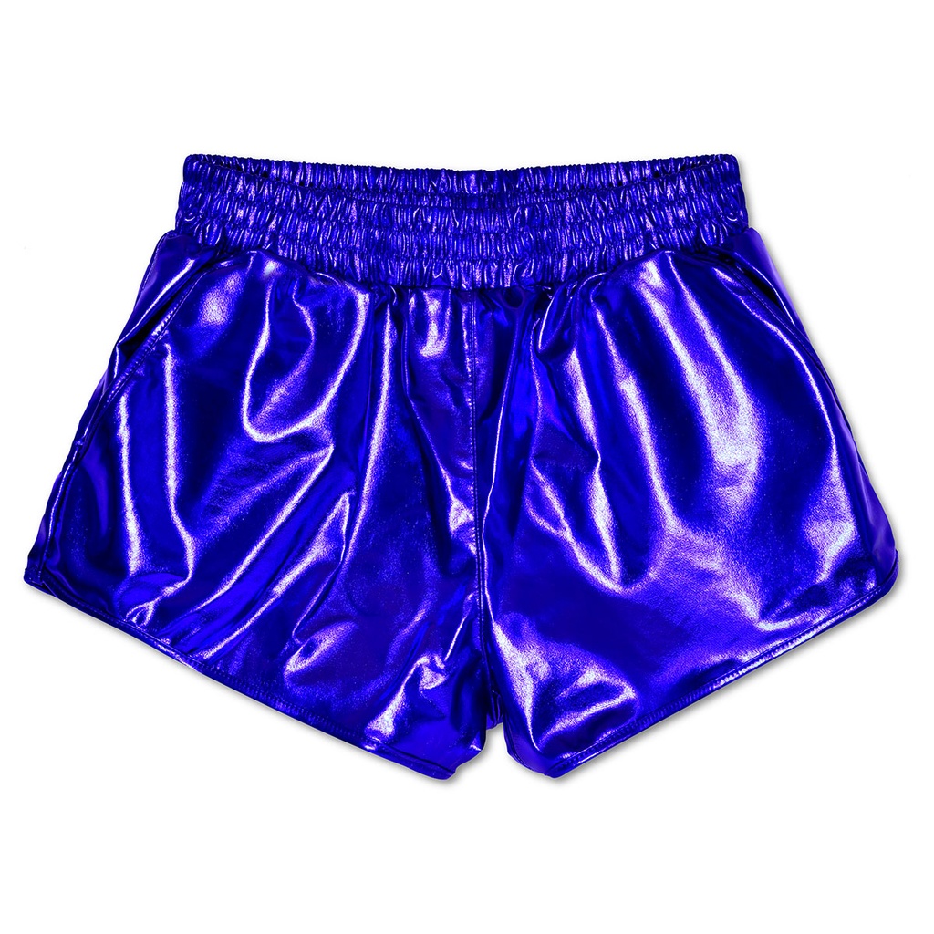 [820-3072AS] Blue Metallic Shorts (Adult Small (4-6))