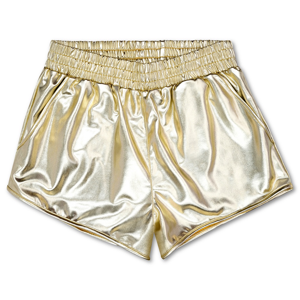 [820-3073AS] Gold Metallic Shorts (Adult Small (4-6))