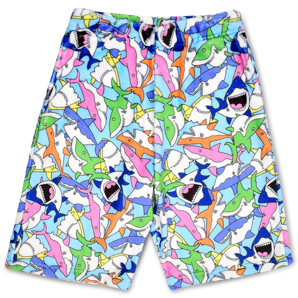 [820-3128XS] Shark Frenzy Plush Board Shorts (X-Small (4-6))