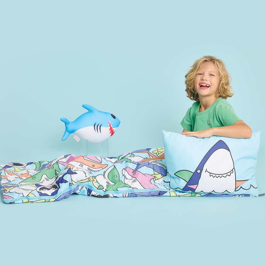 Shark Frenzy Sleeping Bag and Pillow Set