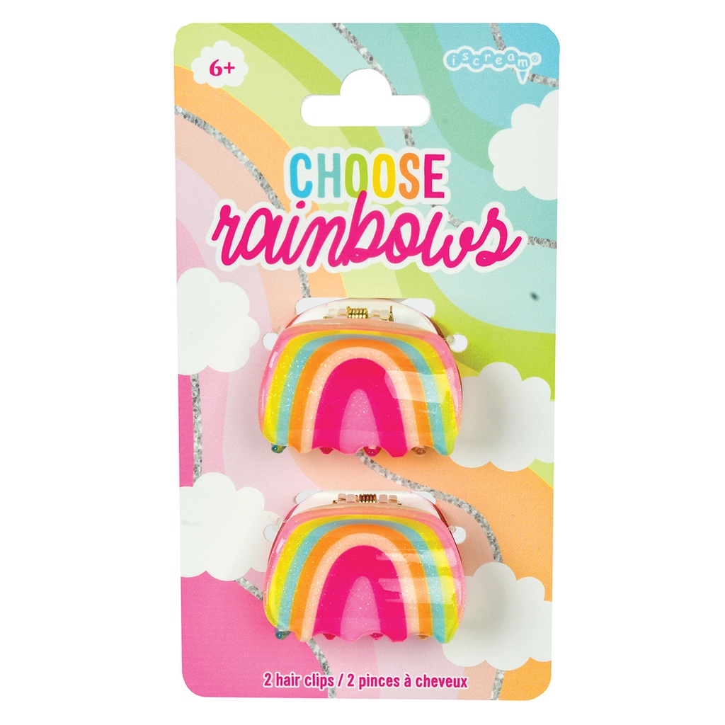 [880-476] Rainbow Hair Clips Set