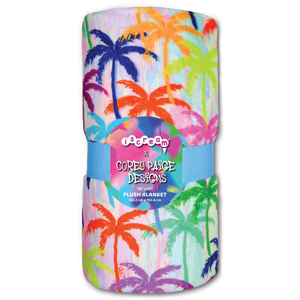 [780-4243] Corey Paige Palm Trees Plush Blanket