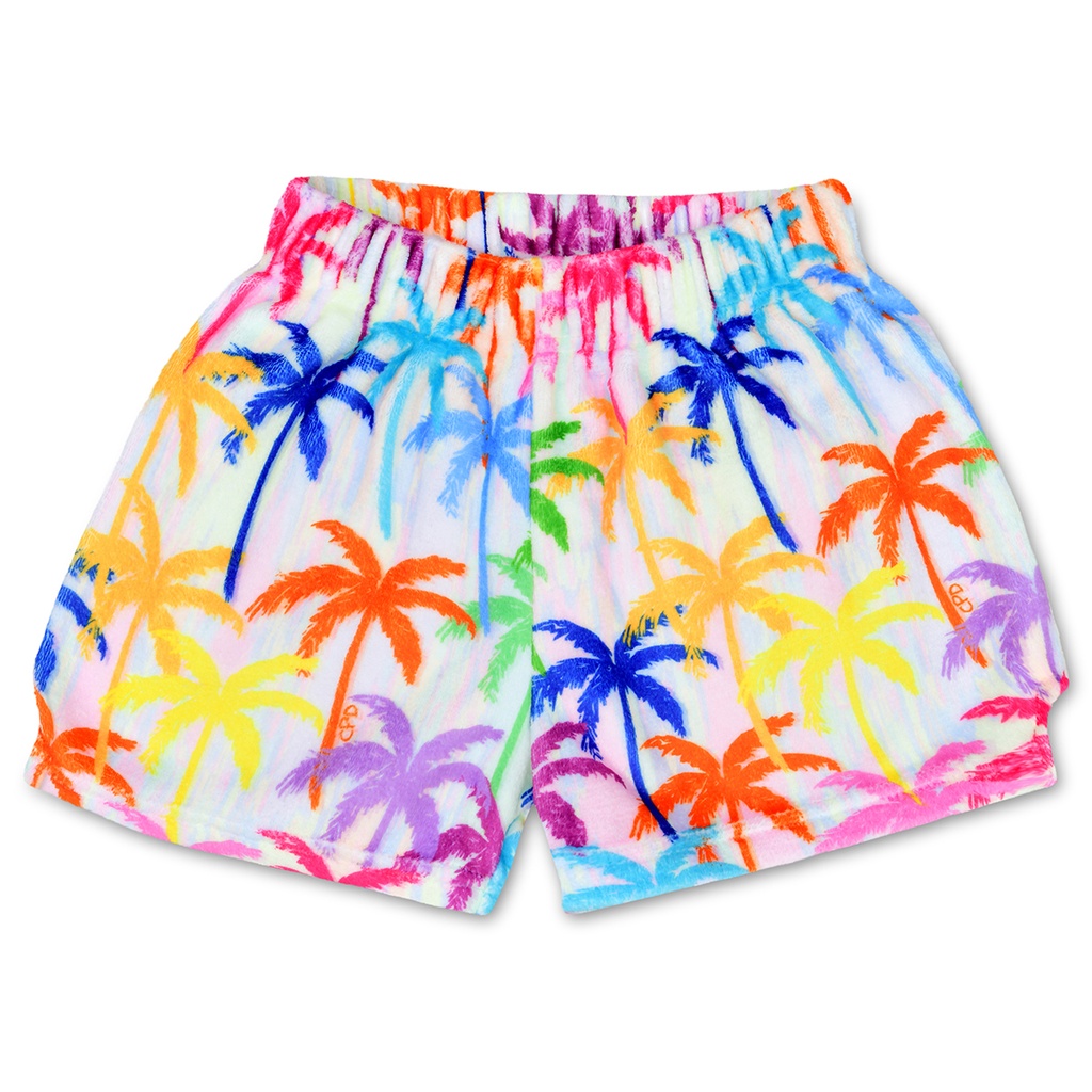 [820-3158AM] Corey Paige Palm Trees Plush Shorts (Adult Medium (8-10))